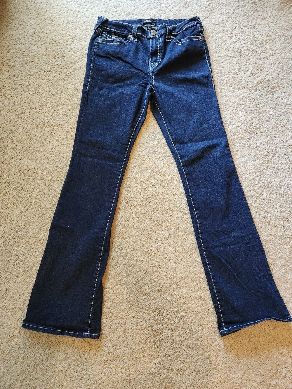 True Religion Women's Dark Blue Becca Mid Rise Bootcut Jeans - Picture 4 of 12
